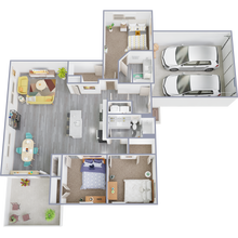 3 Bedroom 2 Bathroom 22-104 floor plan